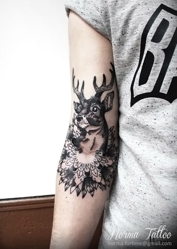 Retro Style Deer Tattoo