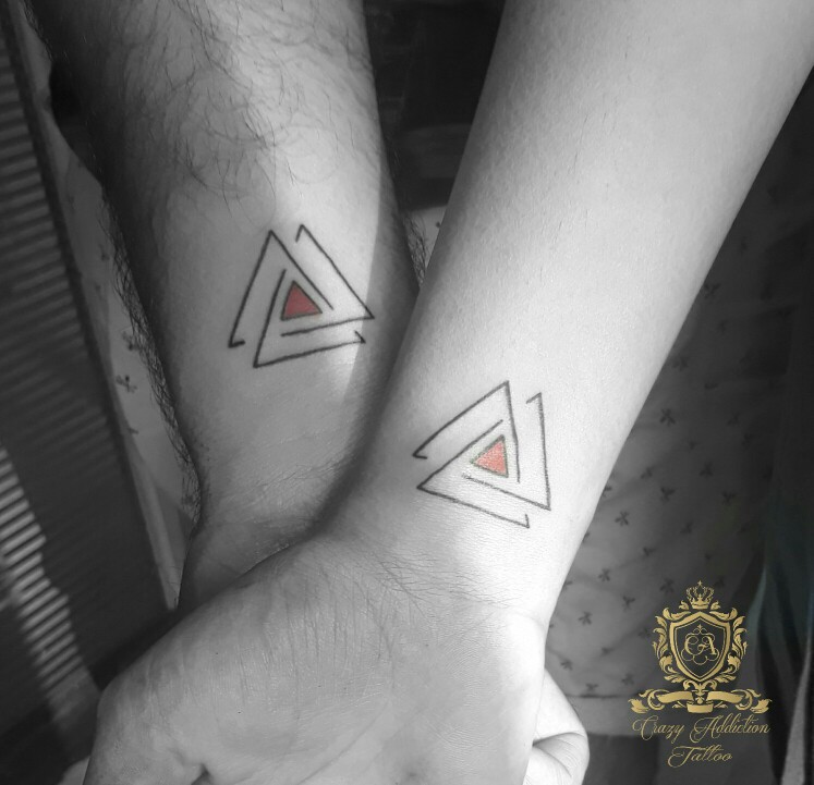 Three Triangle Couple Tattoo