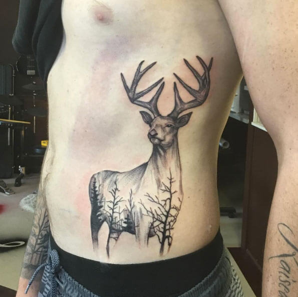 Tree-Themed Deer Tattoo Design Love of Nature and Animals