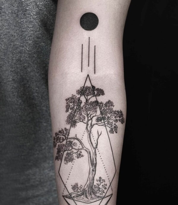 Tree of Life Circle Tattoo Design