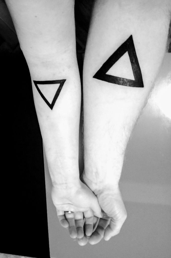 Triangle Couple Tattoo Black and Bold