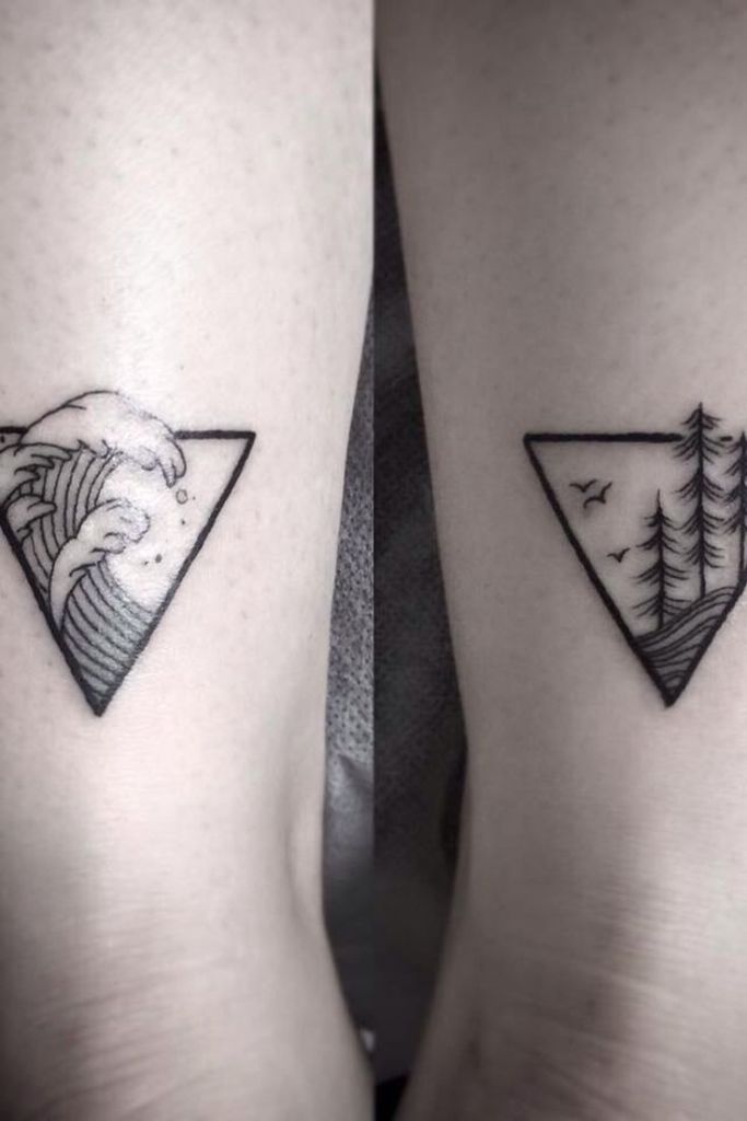 Triangle Couple Tattoo Describe Nature