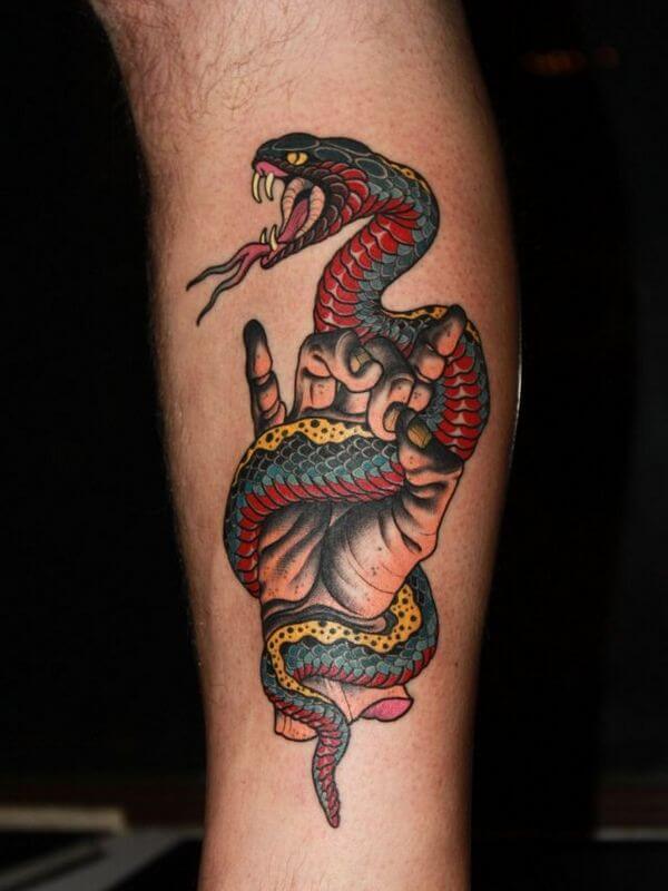 Hand with Snake Tattoo