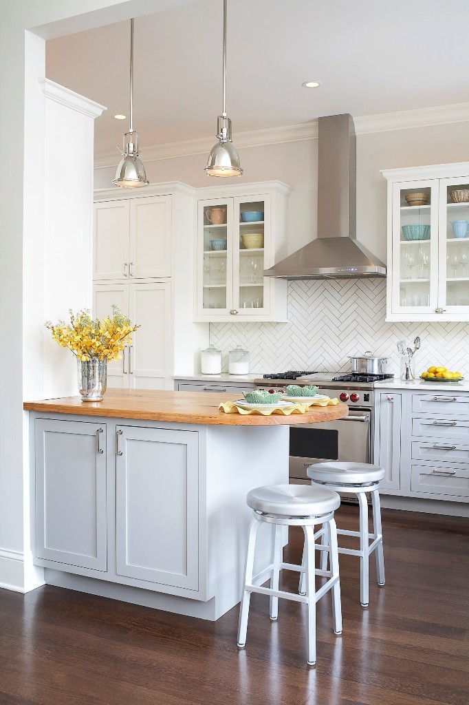 Herringbone Patterns Modern to Traditional Classic Country Kitchen