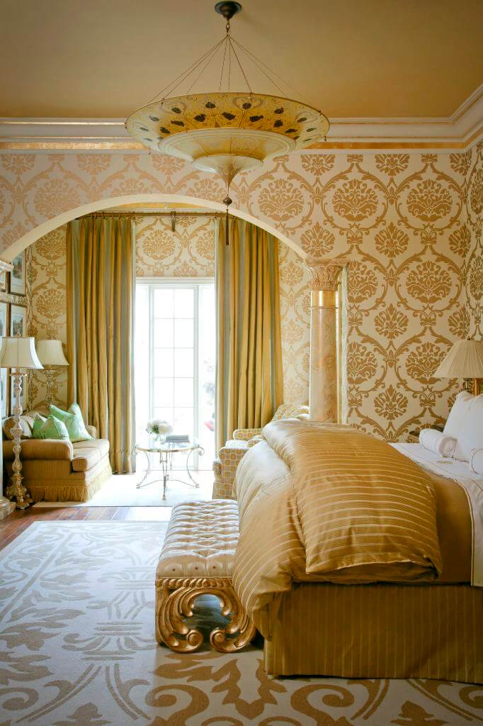 Royal Golden Curtains Bedroom