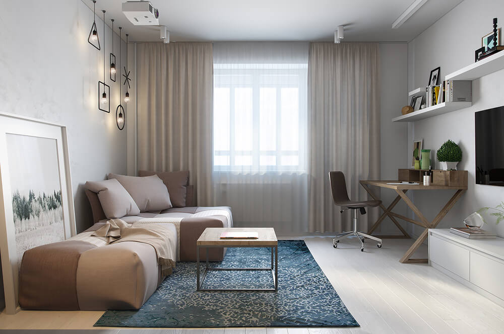 blue and brown apartment theme