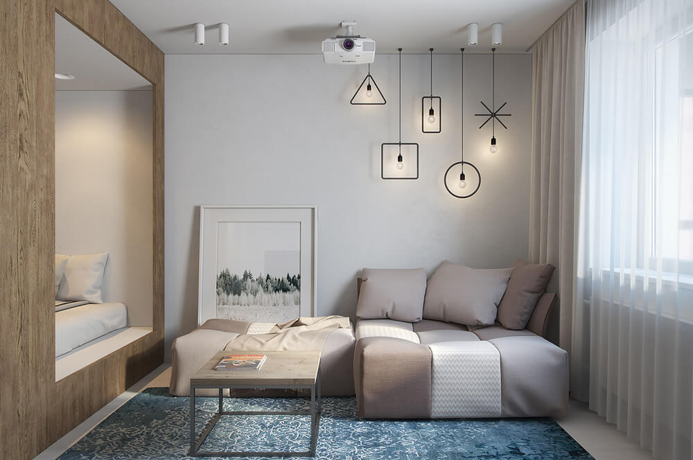 light compact apartment decor