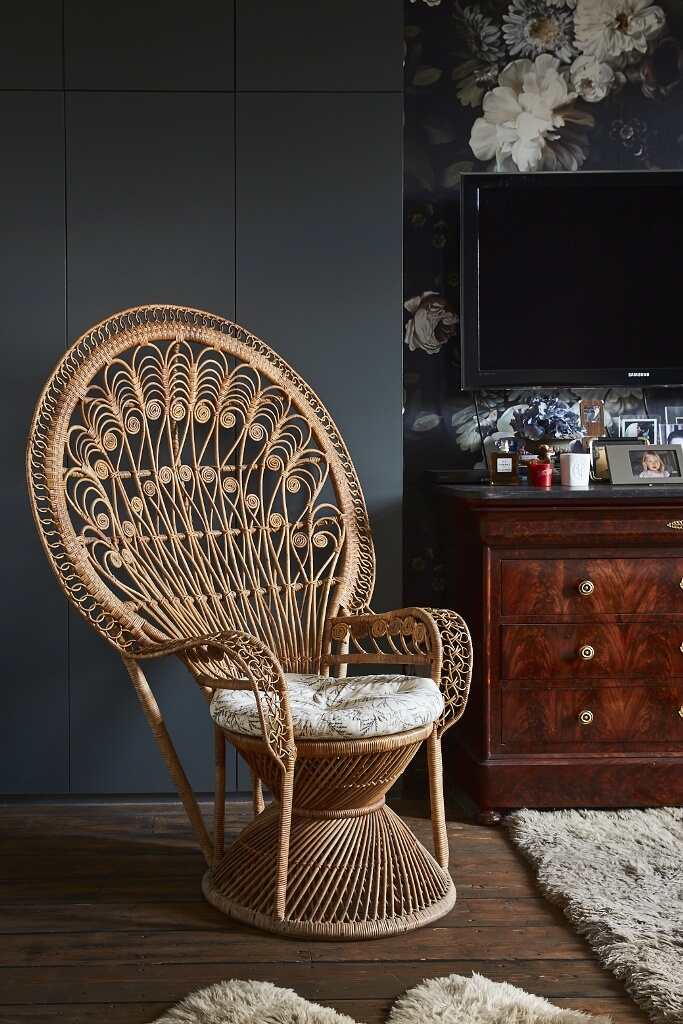 bedroom wicker chair decorative