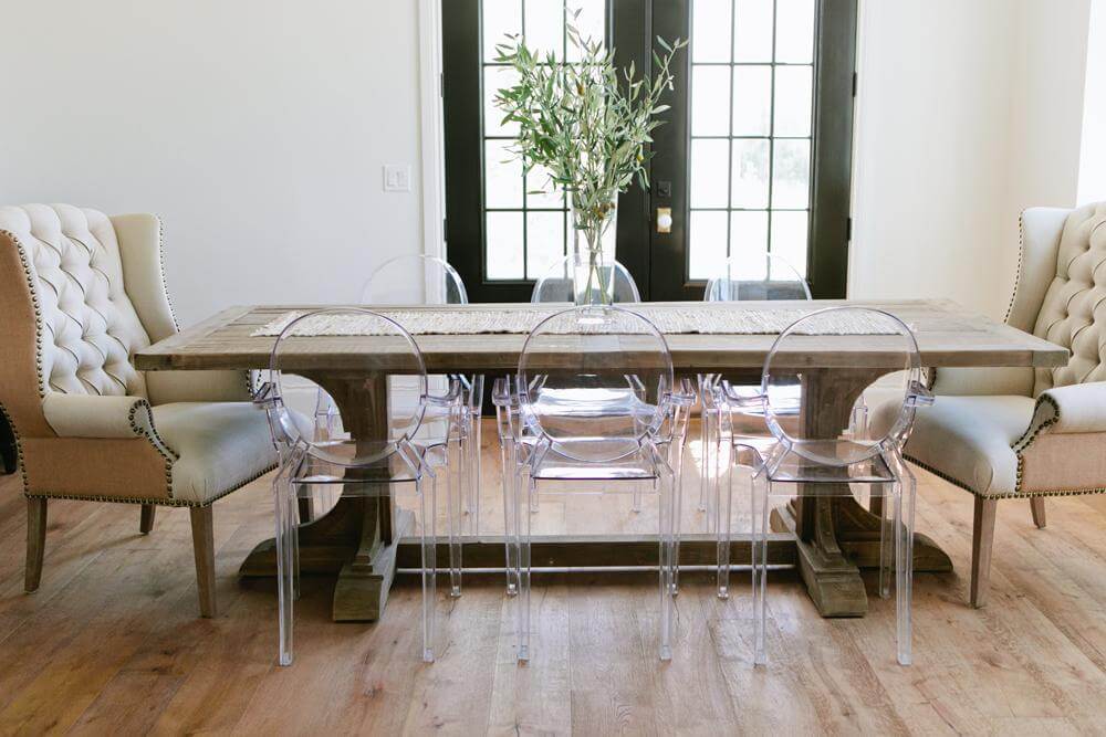 dining table lucite chairs