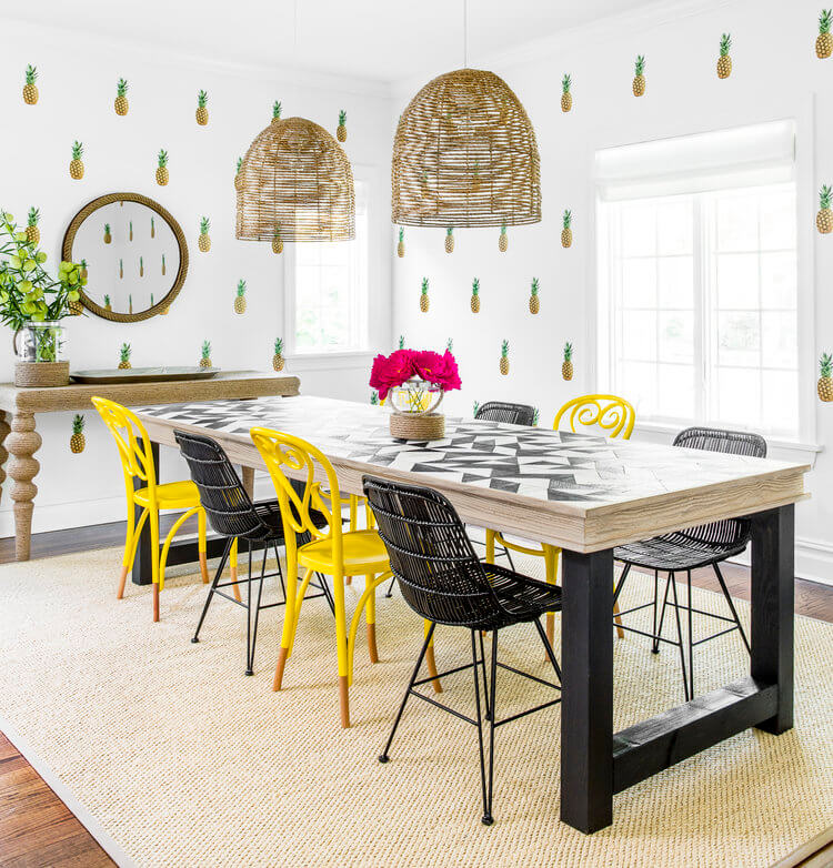 pineapple wall decal dining room