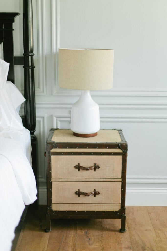 redford trunk nightstand and lamp