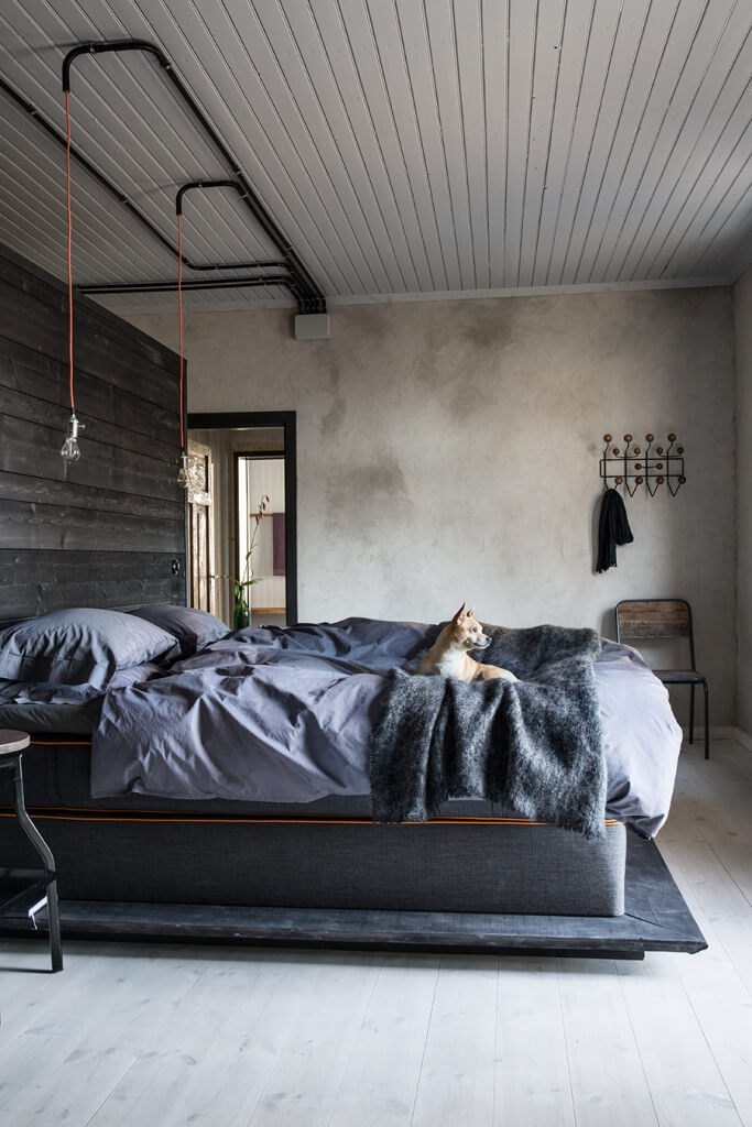 soft grey bedroom interiors