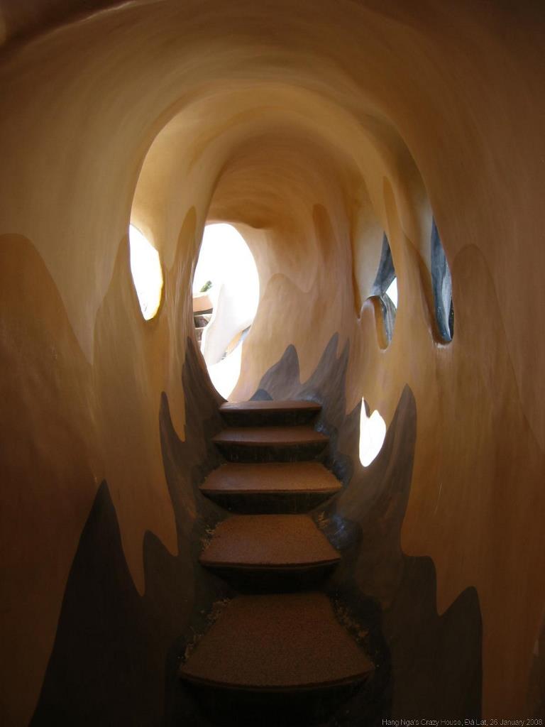 A cave-shaped stairway