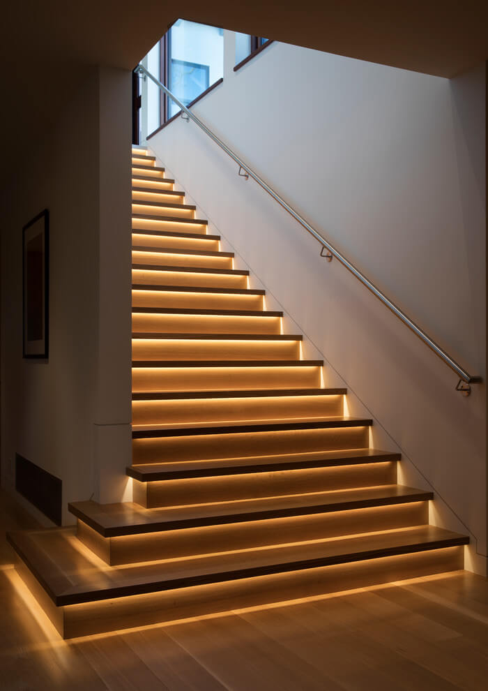 Classic Golden Light for a Stylish Stairway