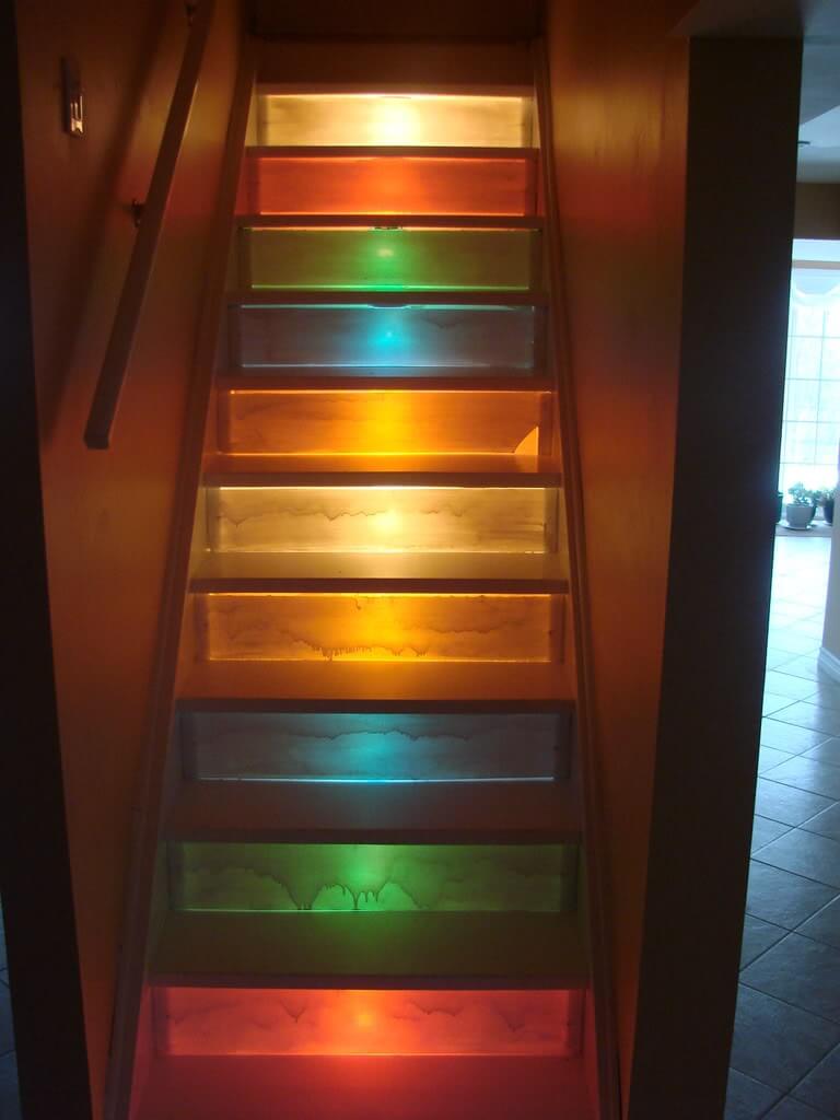 Colorful Stair Riser Lighting
