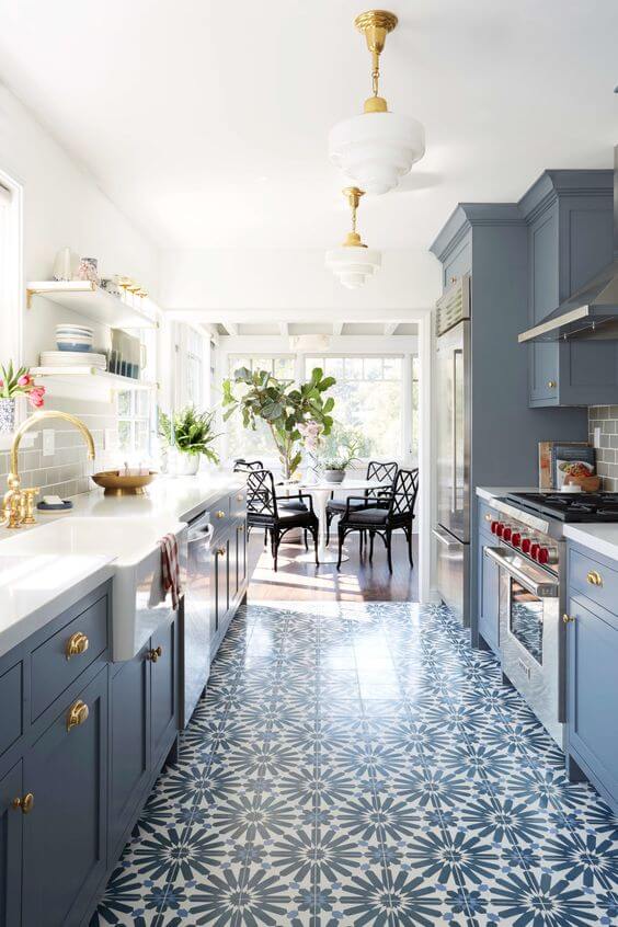 Spanish Patterned Floor Tiles Kitchen