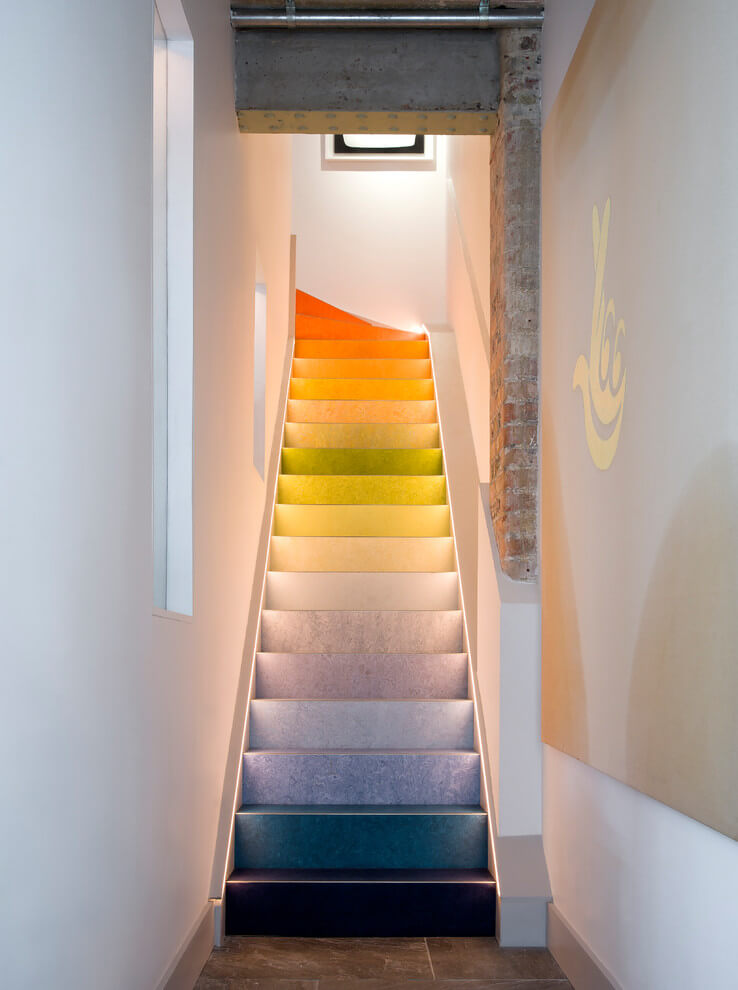 Stunning Rainbow Stairs Lighting