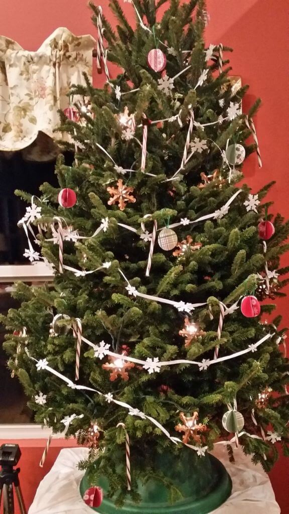 copper snowflake lights tree decoration
