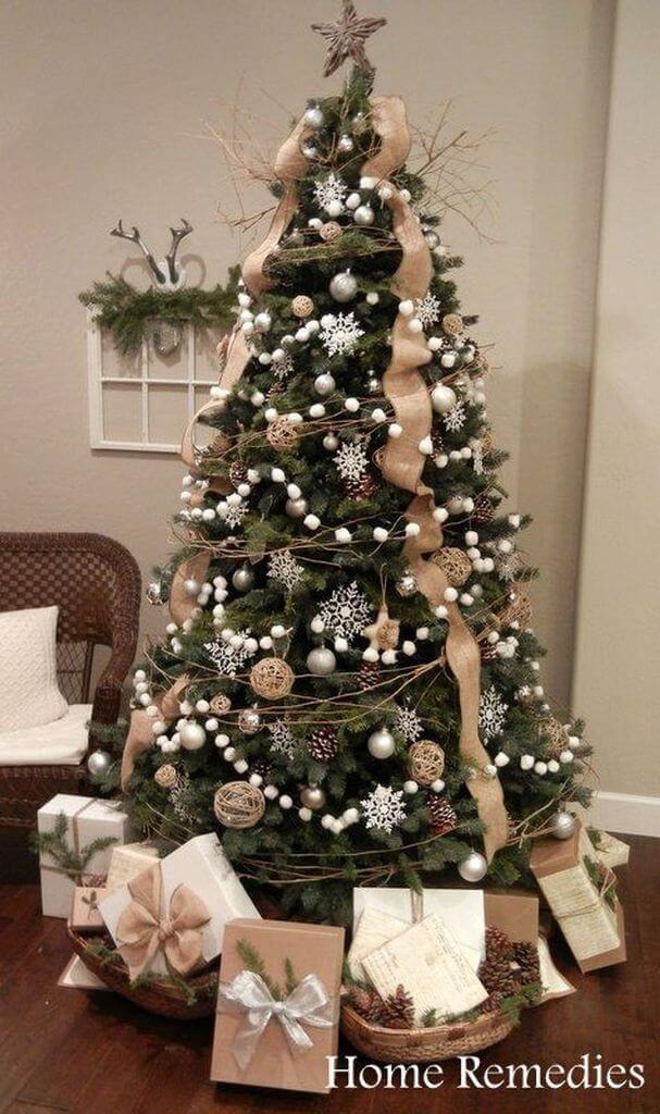 cotton ball Christmas tree decorations