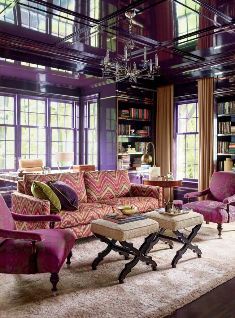 glass ceilings purple walls