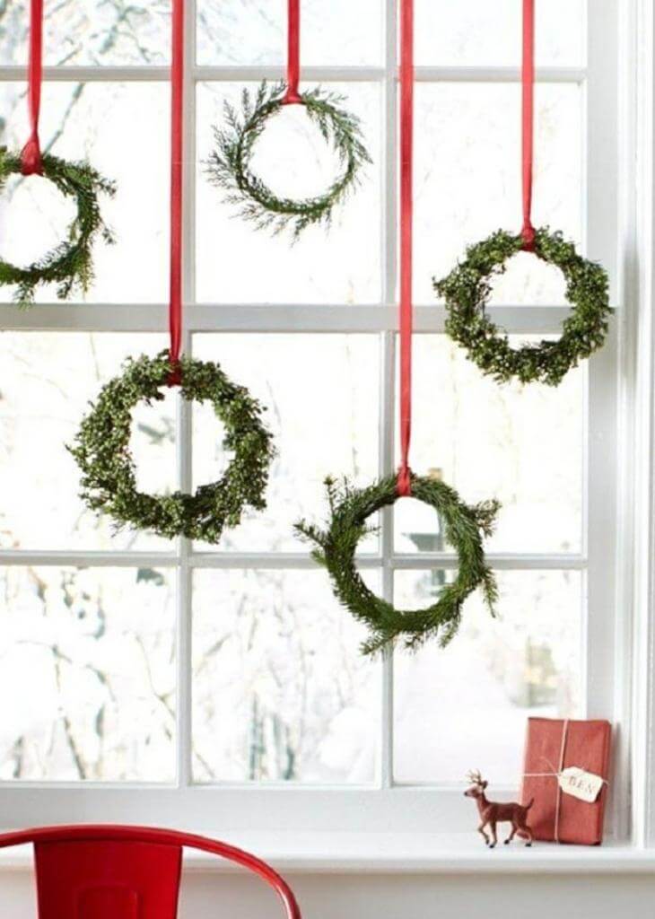 Christmas Wreaths Window Decoration