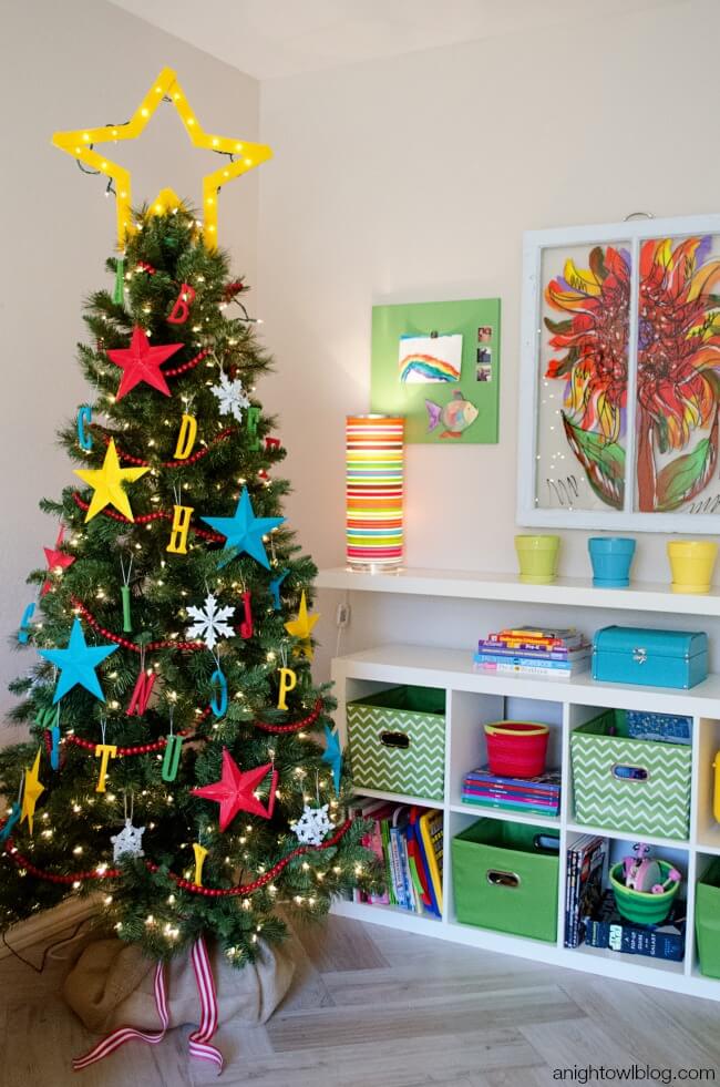 Colorful Kids Playroom Christmas Tree