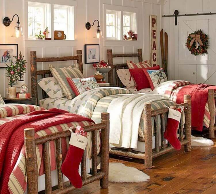Country Style Christmas Bedroom Decor