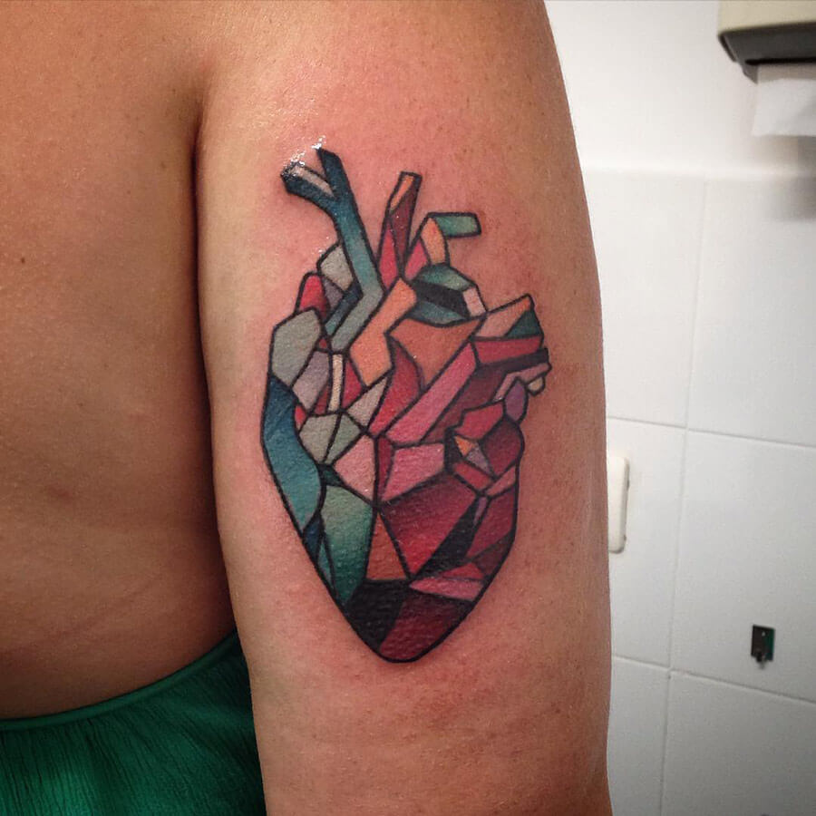 Cubist Heart Tattoo