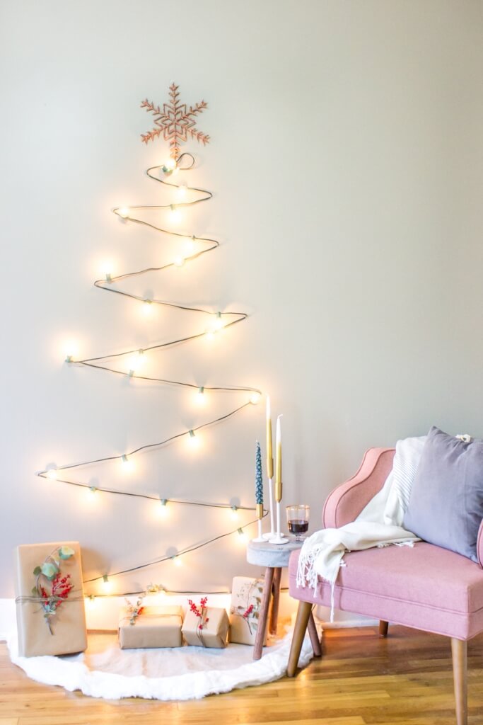 DIY Minimalist Christmas Lights Tree