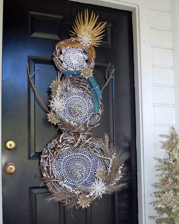 Dreamcatcher Snowman Wreath Decor