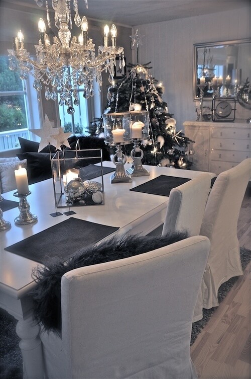 Glittery Grey Dining Room Decor
