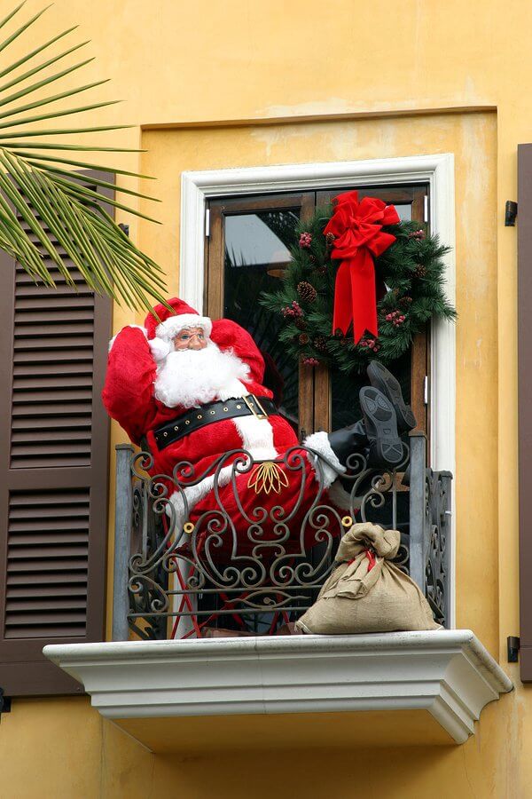 Santa On The Apartment Balcony