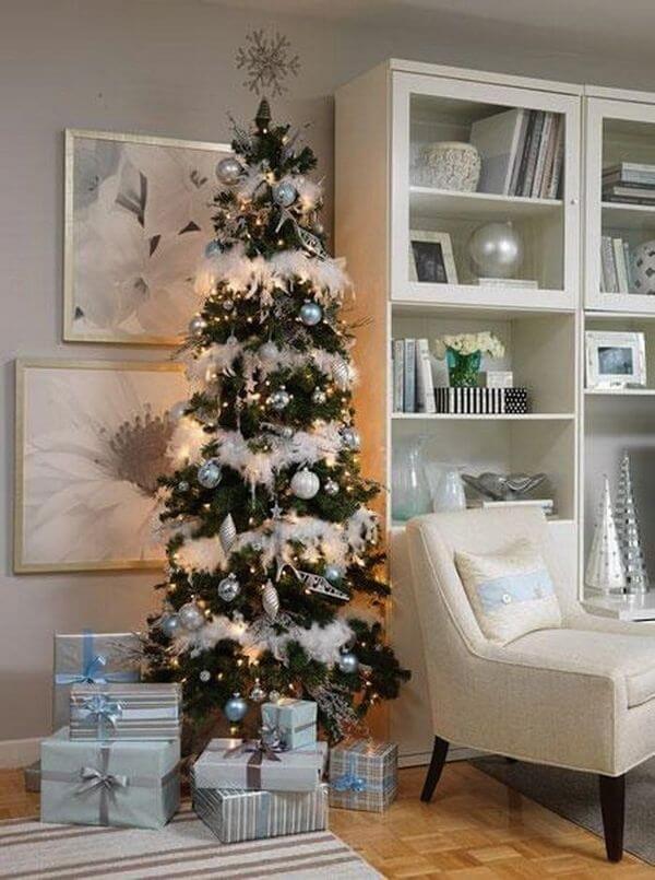 Skinny Living Room Christmas Tree