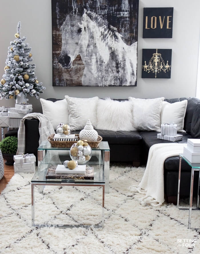 White Gold Silver Family Room