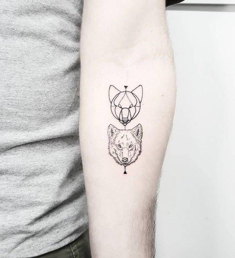 Wolf Minimalist Tattoo