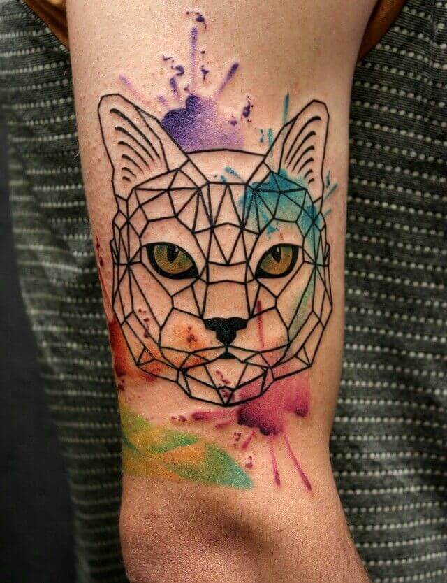 Cat Watercolor Tattoo