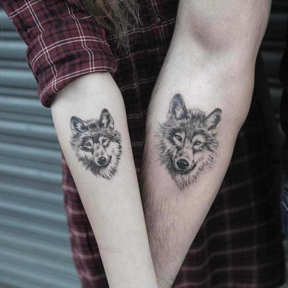 Wolf tattoo for couples