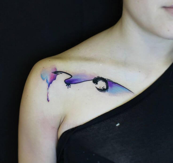 Wave Watercolor Tattoo