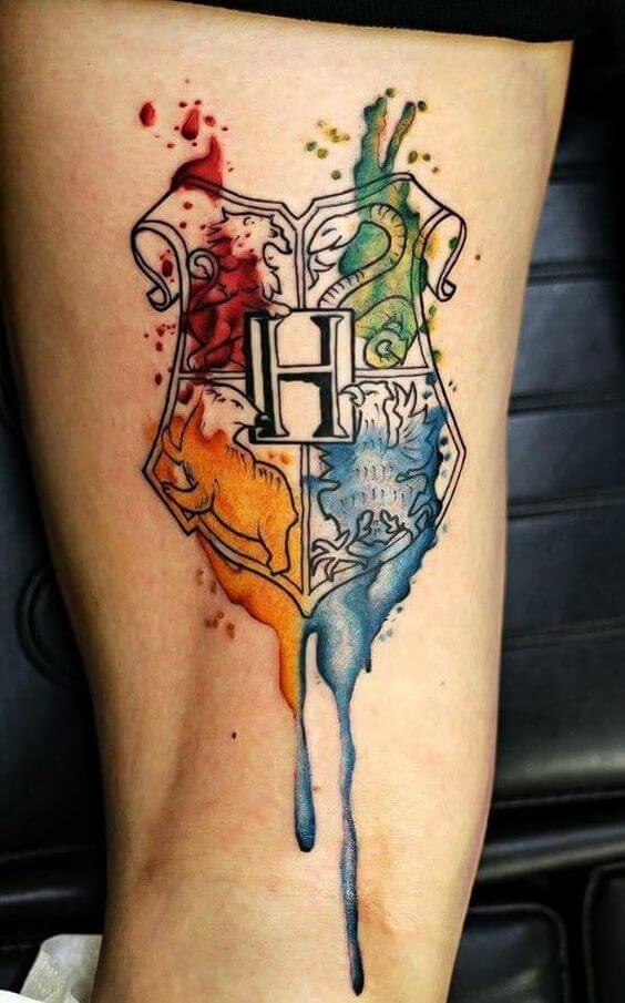 Harry Potter Watercolor Tattoos