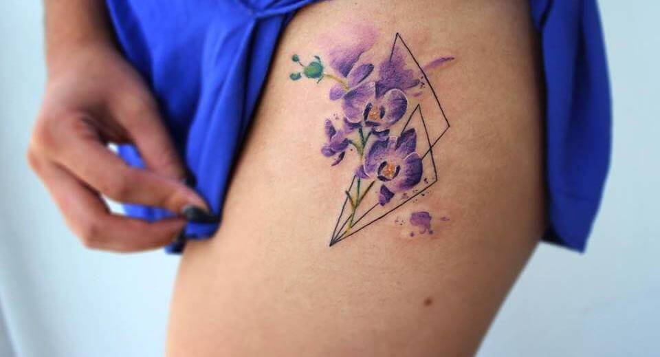 Orchids Watercolor Tattoo