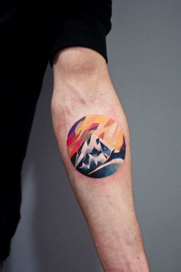 Mountain Watercolor Tattoo