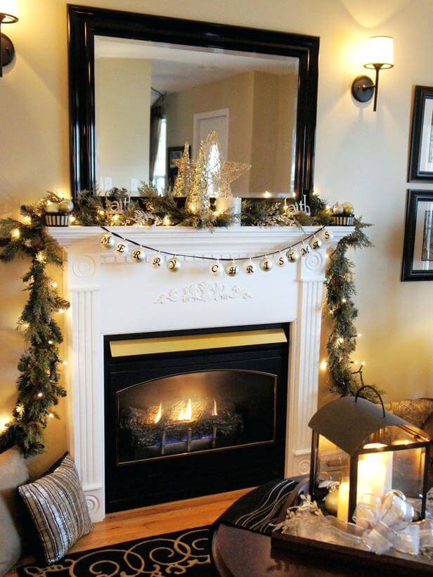 Christmas Fireplace Mantel Garlands Decor