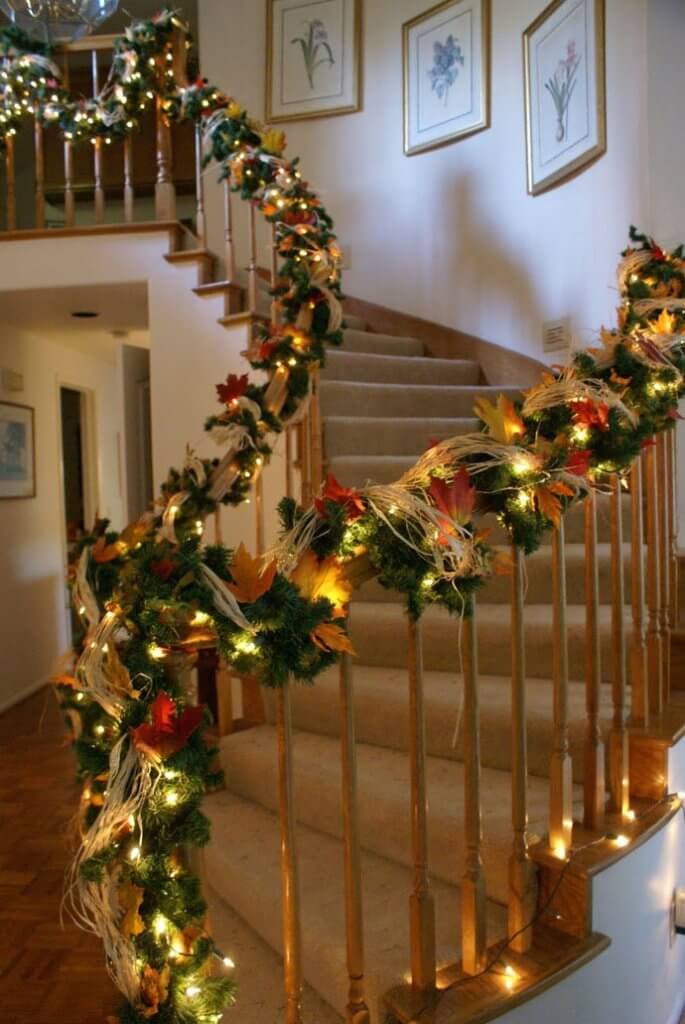 Christmas Garland Staircase Decoration