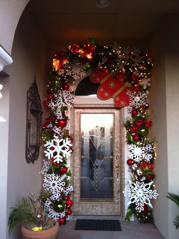 Colorful Front Door Christmas Decoration