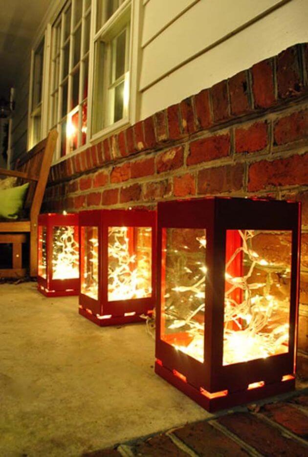Creative Red Lanterns Porch Decor