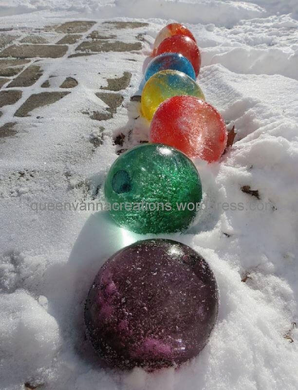 DIY Ice Spheres Outdoor Decor