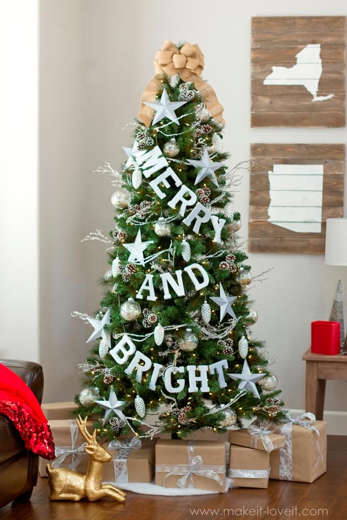 DIY Silver White Christmas Tree
