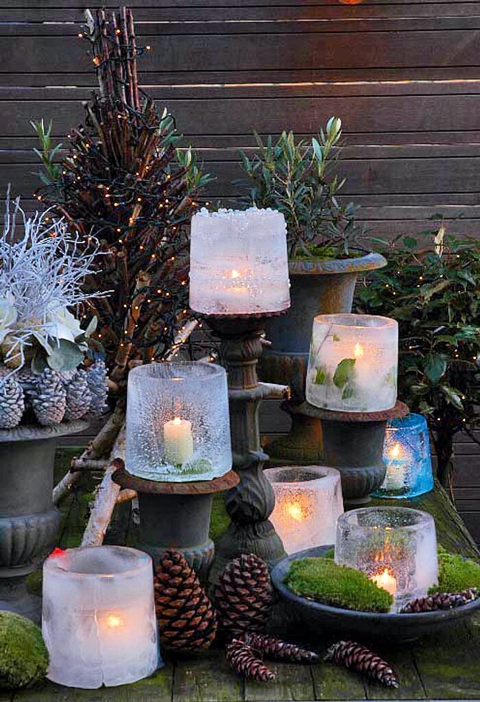 Elegant Ice Candles Christmas Decoration