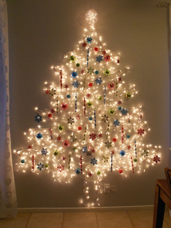 Festive String Lights Christmas Tree