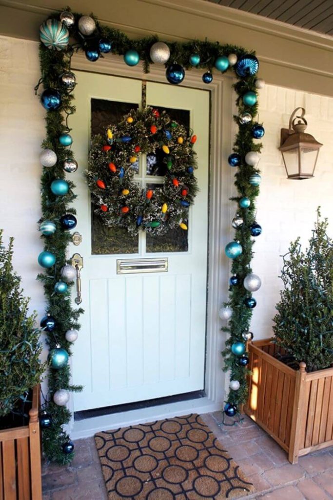 Front Door Christmas Balls Garland
